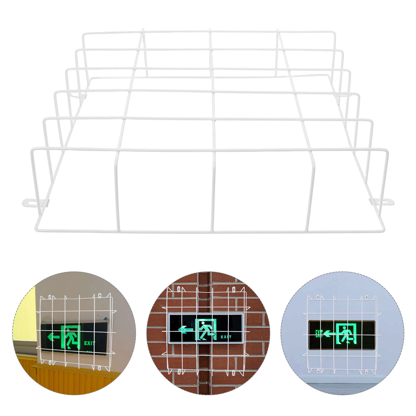 Emergency Exit Sign - 頑丈な溶接鋼線メッシュガード、出口標識・非常灯保護カバー、耐衝撃性安全ケージ