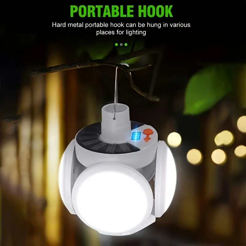 Power Outage Light - 1 ソーラー折りたたみライト USB 充電付き屋外ポータブル LED 照明キャンプの緊急事態や家庭用に最適