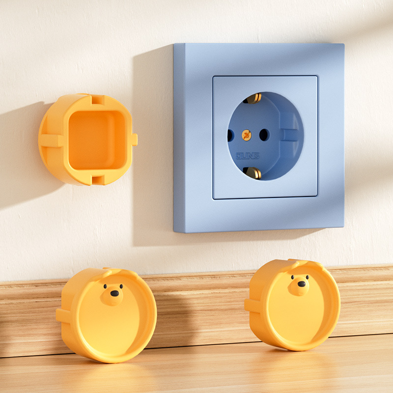 Outlet Cover Baby - ベビーガード用コンセント保護カバー、漫画柄シリコン製耐衝撃防塵電気コンセント安全キャップ（子供用）