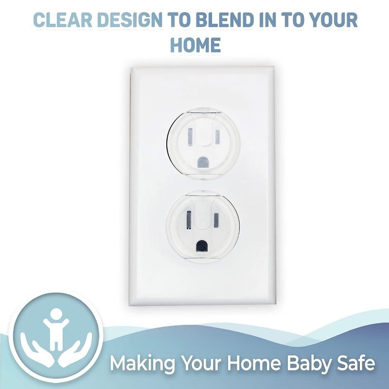 Outlet Cover Baby - クリアなコンセントカバー、ベビーセーフティコンセントプラグカバー、電気コンセント用プラスチックプラグ、ベビープルーフ壁コンセントプロテクター