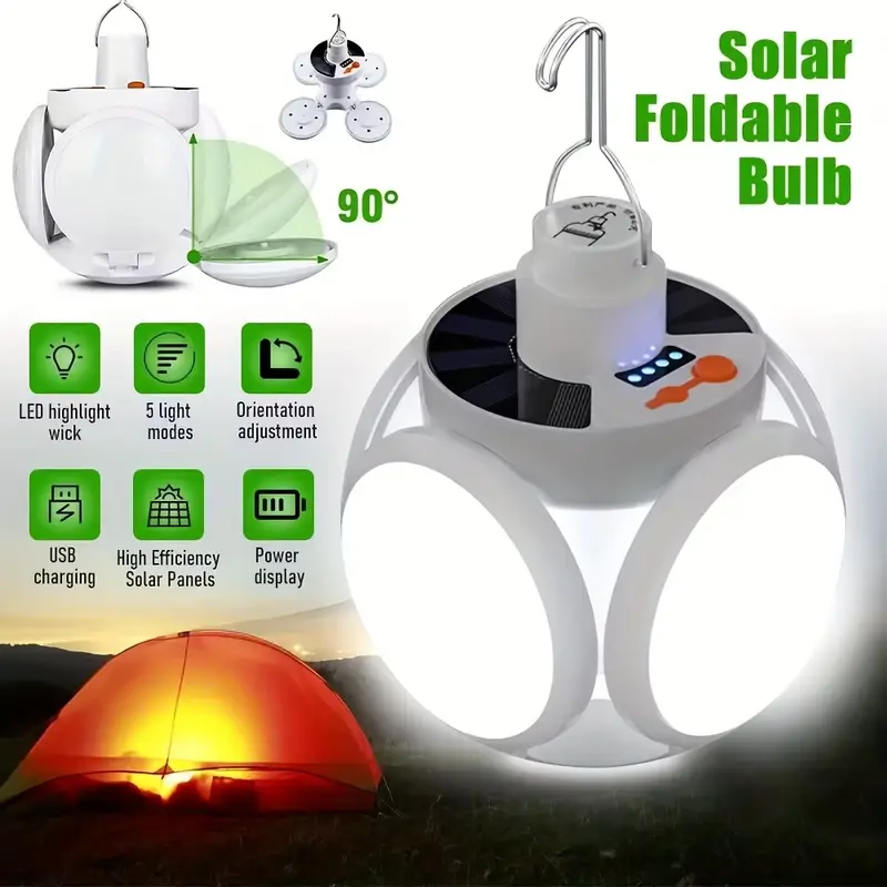1 ソーラー折りたたみライト USB 充電付き屋外ポータブル - Power Outage Light のレビューと価格
