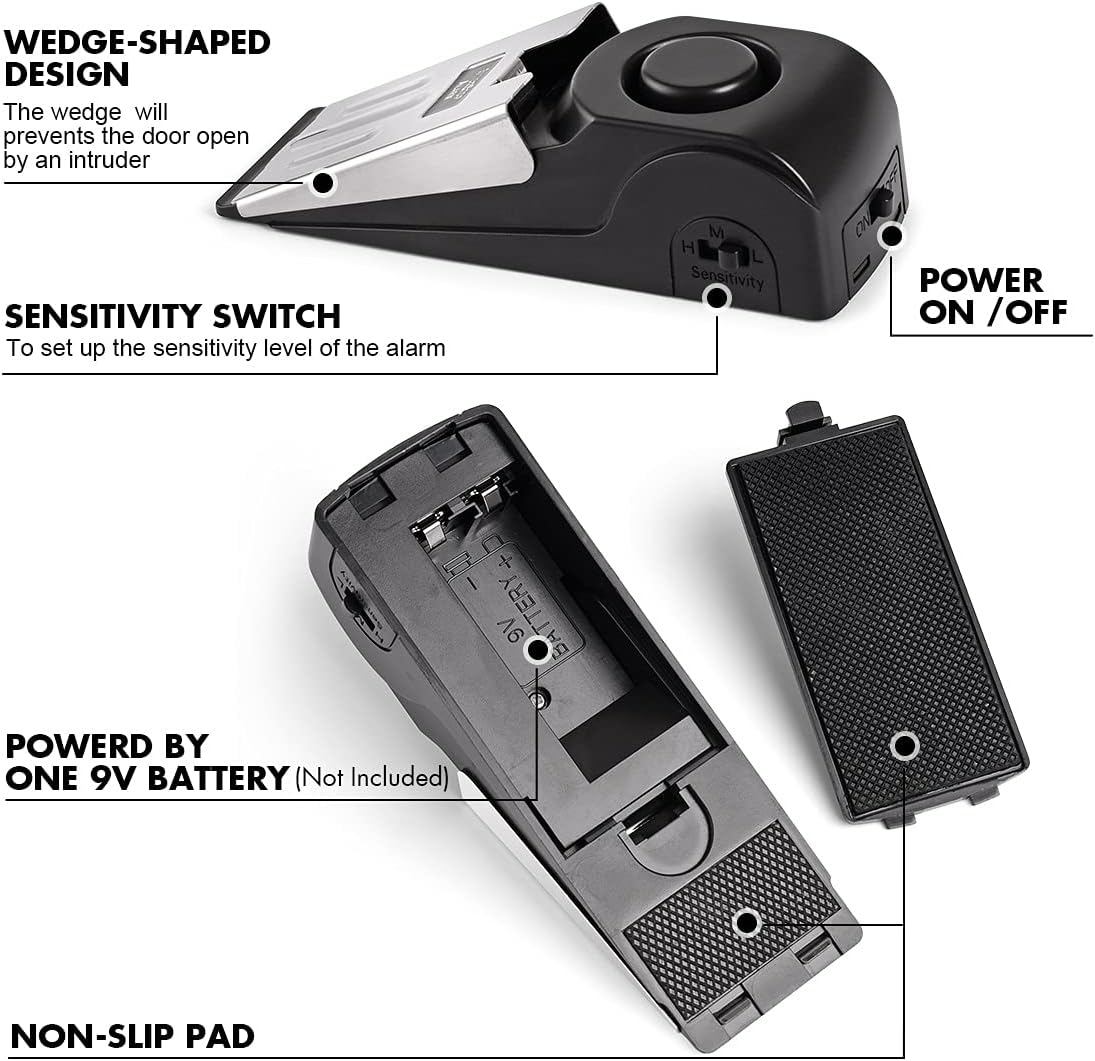 1/2 個ポータブル旅行 120 DB サイレン音侵入者 B - Door Stop Alarm のレビューと価格