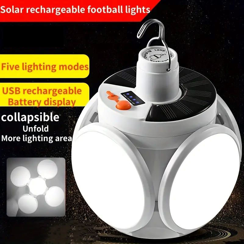 フック付きソーラー充電ライト 複数の照明モード 折りたたみ式 - Power Outage Light のレビューと価格